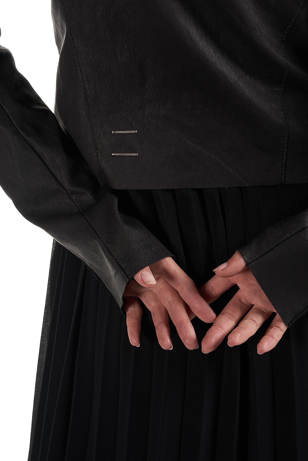 DANIELE BASTA LEATHER AND SILVER JACKET 